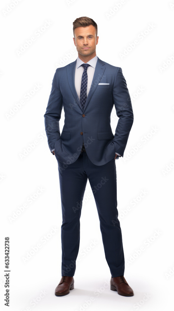 Full shot of professional looking 32 year old male. Work, job, outfit. Isolated on white background. Full shot of professional looking 32 year old male. Work, job, outfit. Isolated on white background.