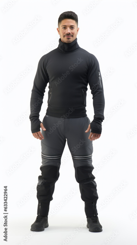 Full shot of professional looking 32 year old male. Work, job, outfit. Isolated on white background.