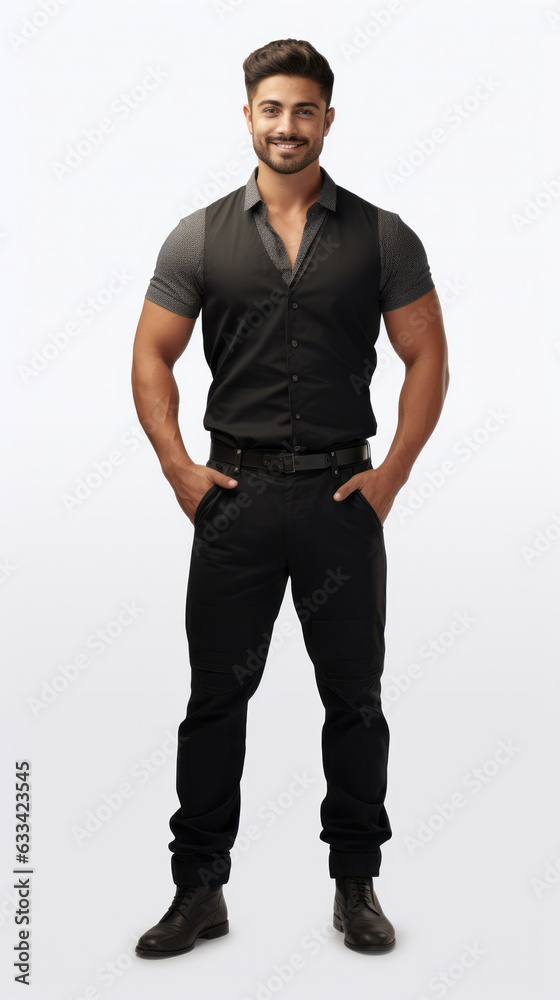 Full shot of professional looking 32 year old male. Work, job, outfit. Isolated on white background. Full shot of professional looking 32 year old male. Work, job, outfit. Isolated on white background.