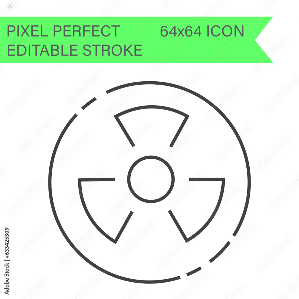 Radioactive, Nuclear power plant, Atomic icon vector .ecology icons .Editable Stroke. 64x64 Pixel Perfect. Radioactive, Nuclear power plant, Atomic icon vector .ecology icons .Editable Stroke. 64x64 Pixel Perfect.