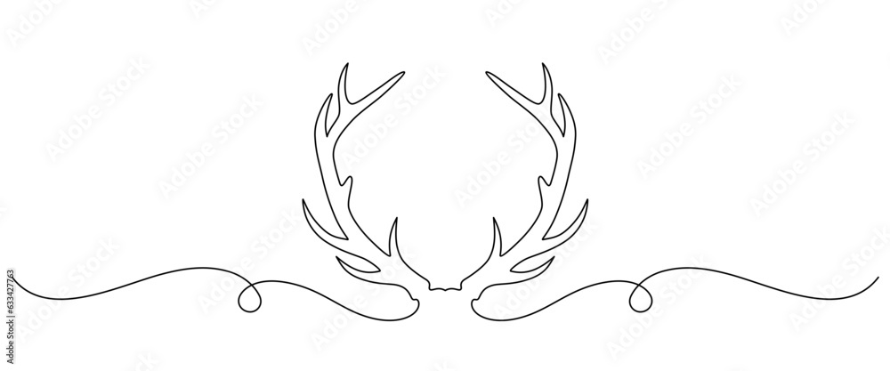 © Adhi - deer antlers line art style. Christmas element vector © Adhi - deer antlers line art style. Christmas element vector