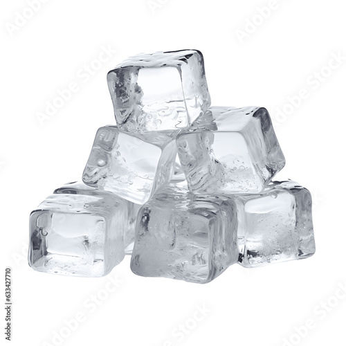 Isolated Pile of Ice Cubes, Chilled Beverage Element