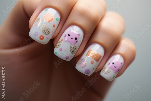 Manicura kawaii inspirada en anime y manga, uñas para evento kawaii, diseño aesthetic 