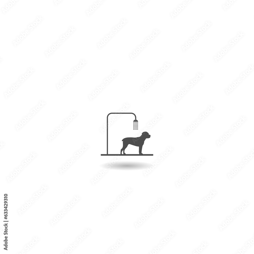 Dog wash icon with shadow Dog wash icon with shadow