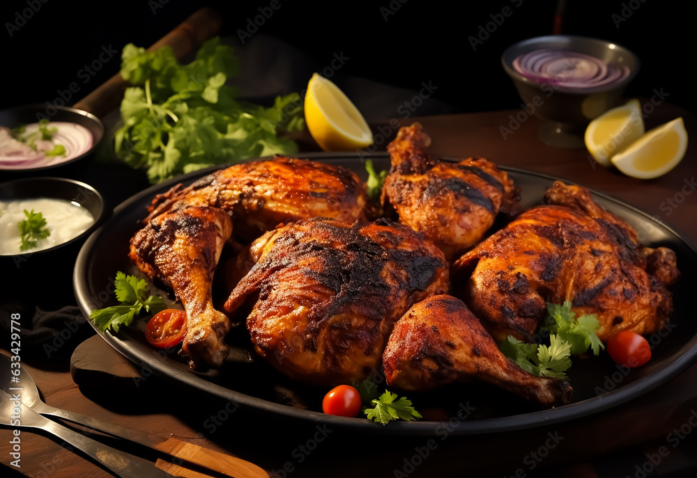 Grilled hot Delicious fresh chicken for launch Grilled hot Delicious fresh chicken for launch