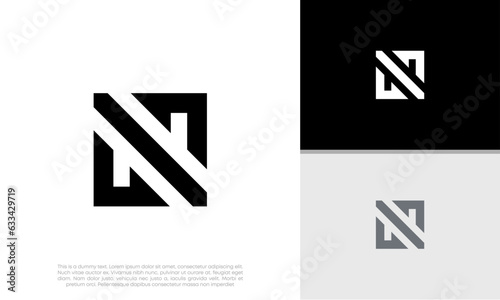 Initials N logo design. Initial Letter Logo. Innovative high tech logo template.