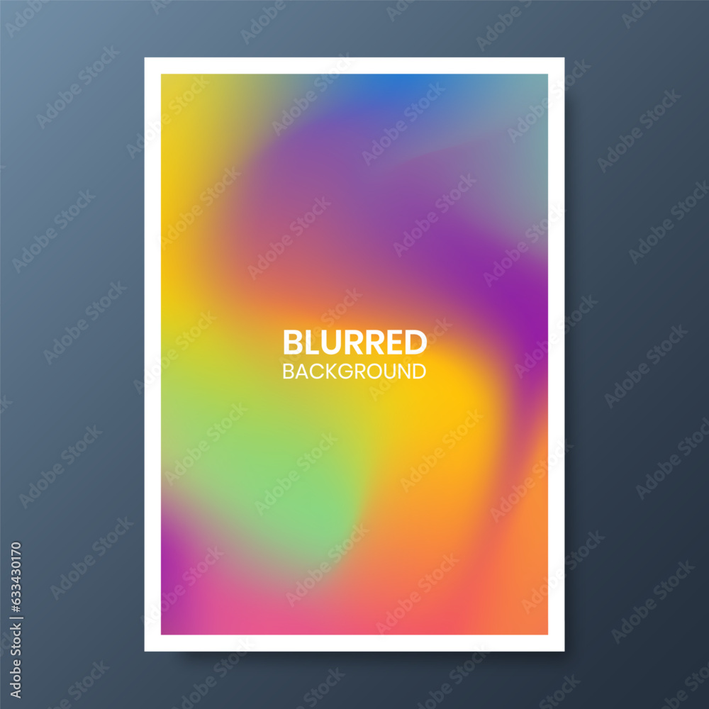 Blurred cover background with modern abstract gradient colors. Collection of delicate templates for brochures, posters, banners, flyers and cards. Vector illustration