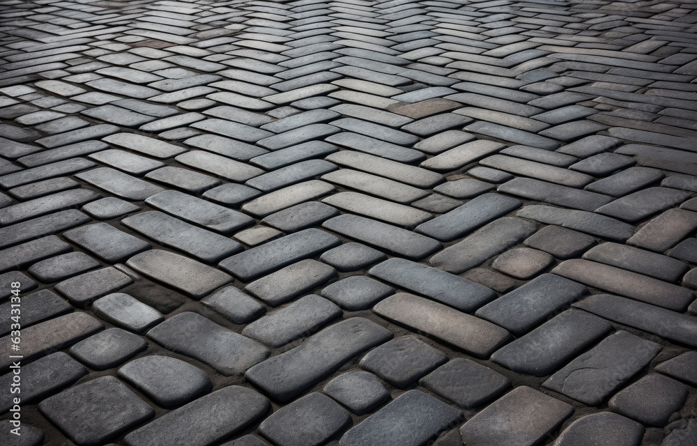 stepping stone pattern on the brick is gray Generative AI
