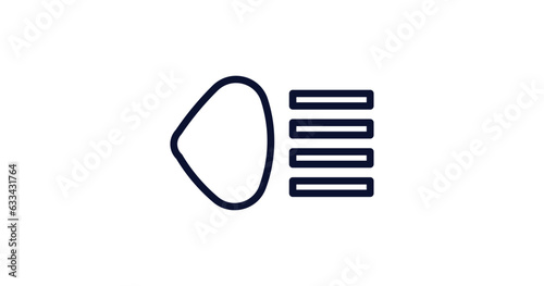 car headlight icon. Thin line car headlight icon from car parts collection. Outline vector isolated on white background. Editable car headlight symbol can be used web and mobile