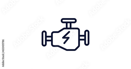 car engine icon. Thin line car engine icon from car parts collection. Outline vector isolated on white background. Editable car engine symbol can be used web and mobile