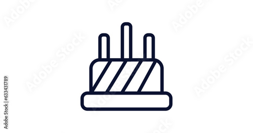 car distributor cap icon. Thin line car distributor cap icon from car parts collection. Outline vector isolated on white background. Editable car distributor cap symbol can be used web and mobile