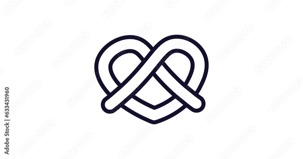 pretzel icon. Thin line pretzel icon from food collection. Outline vector isolated on white background. Editable pretzel symbol can be used web and mobile pretzel icon. Thin line pretzel icon from food collection. Outline vector isolated on white background. Editable pretzel symbol can be used web and mobile