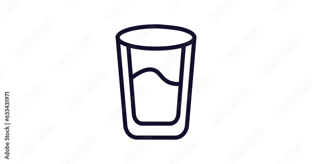 water glass icon. Thin line water glass icon from food collection. Outline vector isolated on white background. Editable water glass symbol can be used web and mobile water glass icon. Thin line water glass icon from food collection. Outline vector isolated on white background. Editable water glass symbol can be used web and mobile