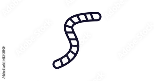 worms icon. Thin line worms icon from food collection. Outline vector isolated on white background. Editable worms symbol can be used web and mobile
