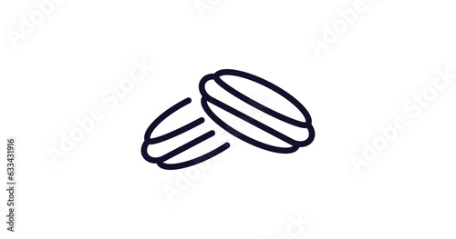 macarons icon. Thin line macarons icon from food collection. Outline vector isolated on white background. Editable macarons symbol can be used web and mobile