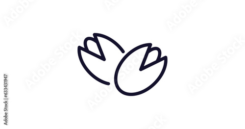 pistachio icon. Thin line pistachio icon from food collection. Outline vector isolated on white background. Editable pistachio symbol can be used web and mobile