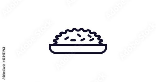 risotto icon. Thin line risotto icon from food collection. Outline vector isolated on white background. Editable risotto symbol can be used web and mobile
