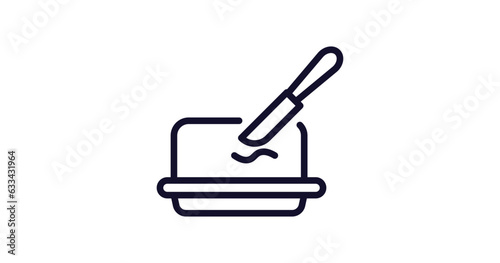 butter icon. Thin line butter icon from food collection. Outline vector isolated on white background. Editable butter symbol can be used web and mobile