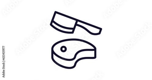 butcher icon. Thin line butcher icon from food collection. Outline vector isolated on white background. Editable butcher symbol can be used web and mobile