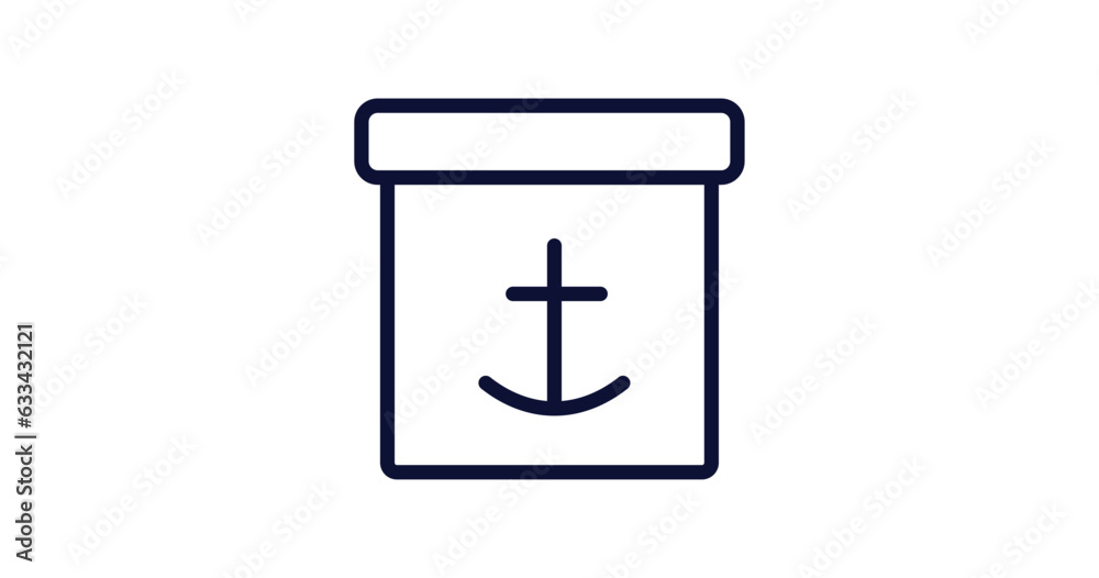 sea package icon. Thin line sea package icon from nautical collection. Outline vector isolated on white background. Editable sea package symbol can be used web and mobile sea package icon. Thin line sea package icon from nautical collection. Outline vector isolated on white background. Editable sea package symbol can be used web and mobile