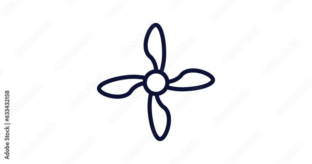 propeller icon. Thin line propeller icon from nautical collection. Outline vector isolated on white background. Editable propeller symbol can be used web and mobile propeller icon. Thin line propeller icon from nautical collection. Outline vector isolated on white background. Editable propeller symbol can be used web and mobile