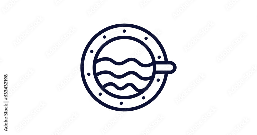 porthole icon. Thin line porthole icon from nautical collection. Outline vector isolated on white background. Editable porthole symbol can be used web and mobile porthole icon. Thin line porthole icon from nautical collection. Outline vector isolated on white background. Editable porthole symbol can be used web and mobile