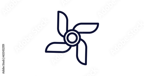 ship engine propeller icon. Thin line ship engine propeller icon from nautical collection. Outline vector isolated on white background. Editable ship engine propeller symbol can be used web and mobile