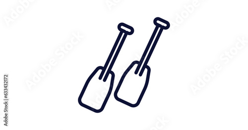 paddles icon. Thin line paddles icon from nautical collection. Outline vector isolated on white background. Editable paddles symbol can be used web and mobile