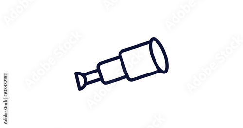 nautical monocular icon. Thin line nautical monocular icon from nautical collection. Outline vector isolated on white background. Editable nautical monocular symbol can be used web and mobile