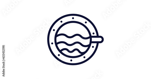 porthole icon. Thin line porthole icon from nautical collection. Outline vector isolated on white background. Editable porthole symbol can be used web and mobile