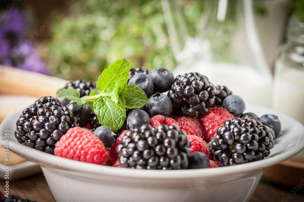 Mix of berries in a bowl. Mix of berries in a bowl.