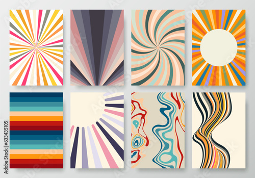 Vintage colored abstract backgrounds from the 70s.