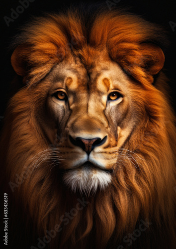 Wallpaper Mural Animal face portrait of a wild lion in a dark backdrop conceptual for frame Torontodigital.ca