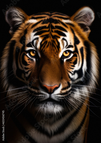 Animal portrait of a tiger on a dark background conceptual for frame © gnpackz