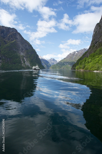 Cruising the Aurlandsfjord  part of Sognefjord  Norway