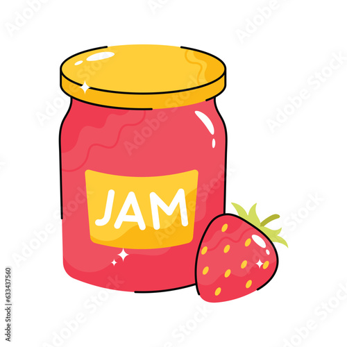 Jam doodle vector filled outline Sticker. EPS 10 file