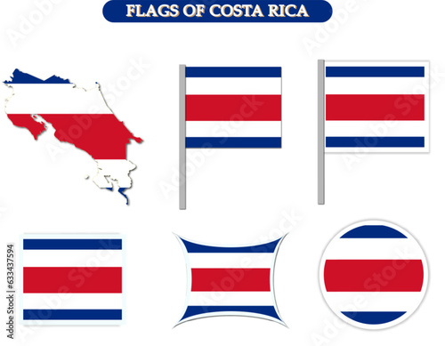 Free Download Costa Rica Flags on many objects illustration - GFXLoad
