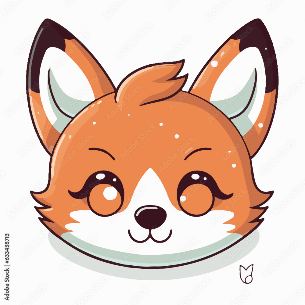 Logo vector illustration of an Kawaii Fox Logo vector illustration of an Kawaii Fox