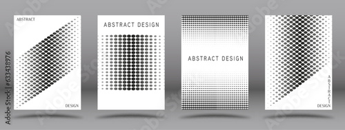 A set of templates with an abstract composition. Monochrome layout for posters, posters, banners, covers and creative design