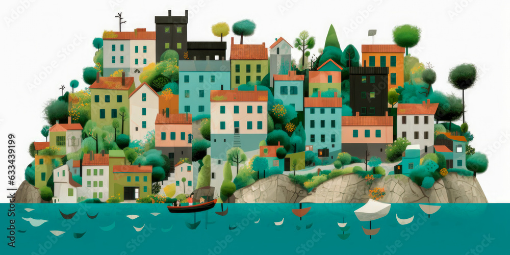 Fototapeta premium Italy collage illustration - Generative AI
