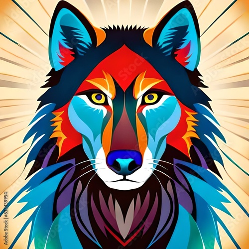 wolf head vector