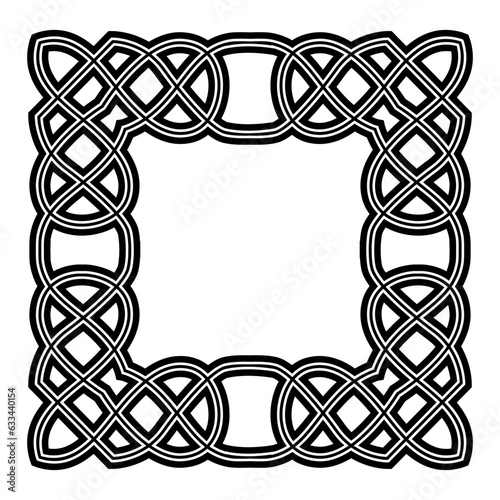 Celtic Decorative Frame. Celtic Or Scandinavian Ornament As Border Or Frame Illustration. Traditional Medieval Frame Pattern Illustration. Viking Style Decorative Border.