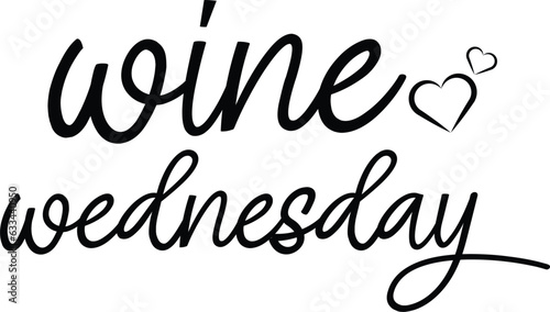 Wine Wednesday logo with hearts vector and isolated on white.