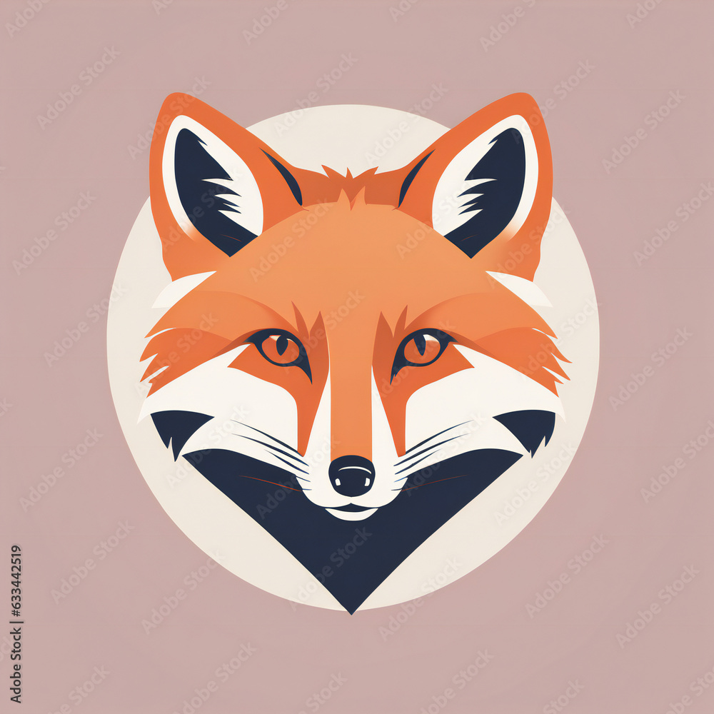 Obraz premium Fox illustration, minimalist, pastel colors