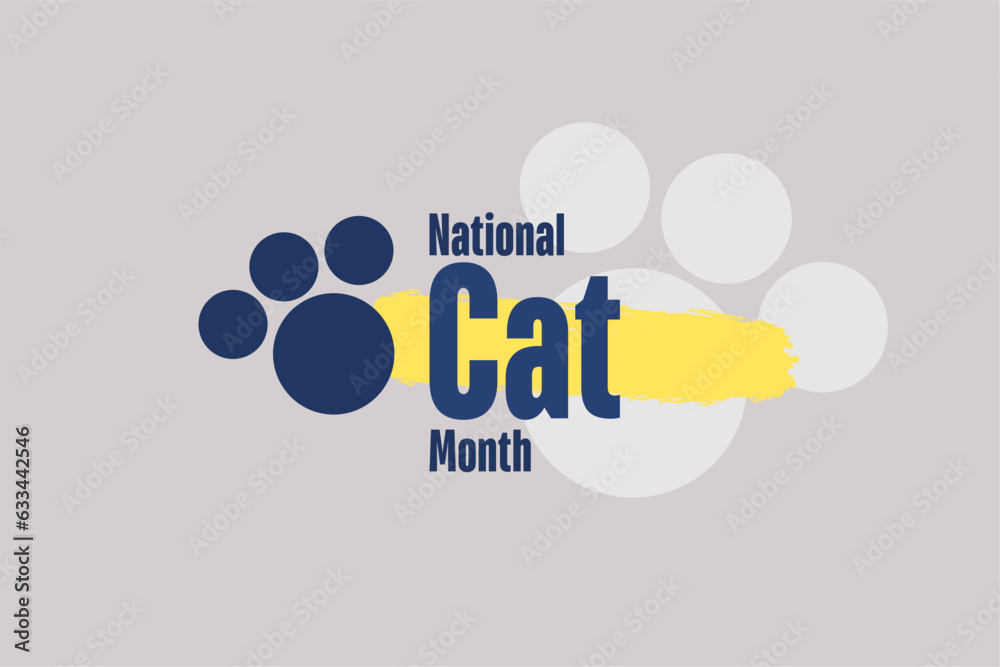 Fototapeta premium Happy Cat Month background template Holiday concept