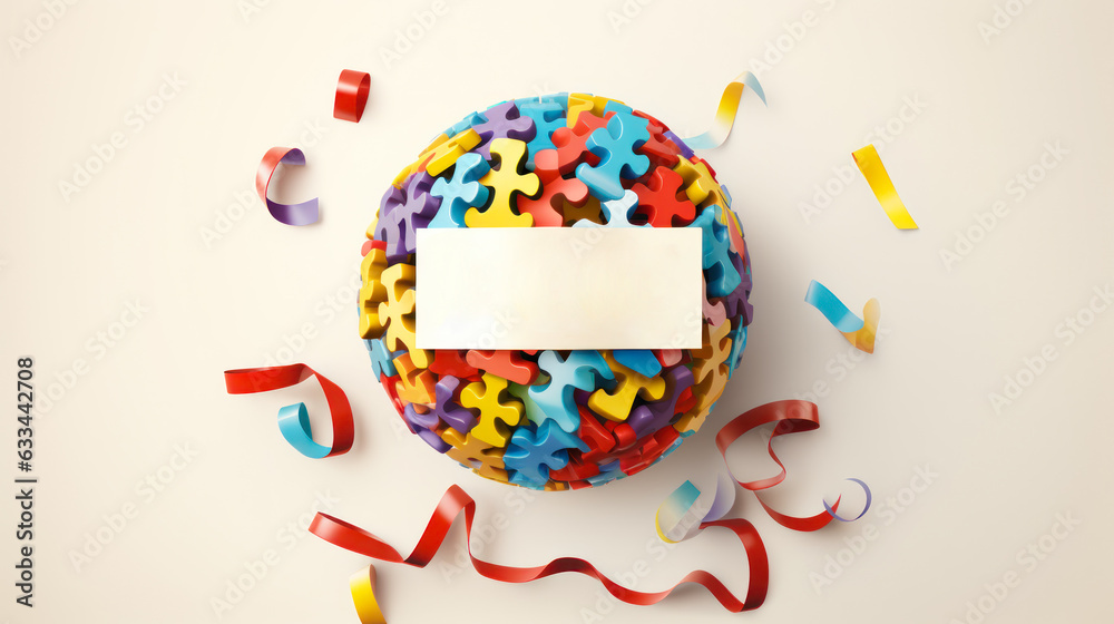 child with autism day colorful copy space mockup generative ai child with autism day colorful copy space mockup generative ai