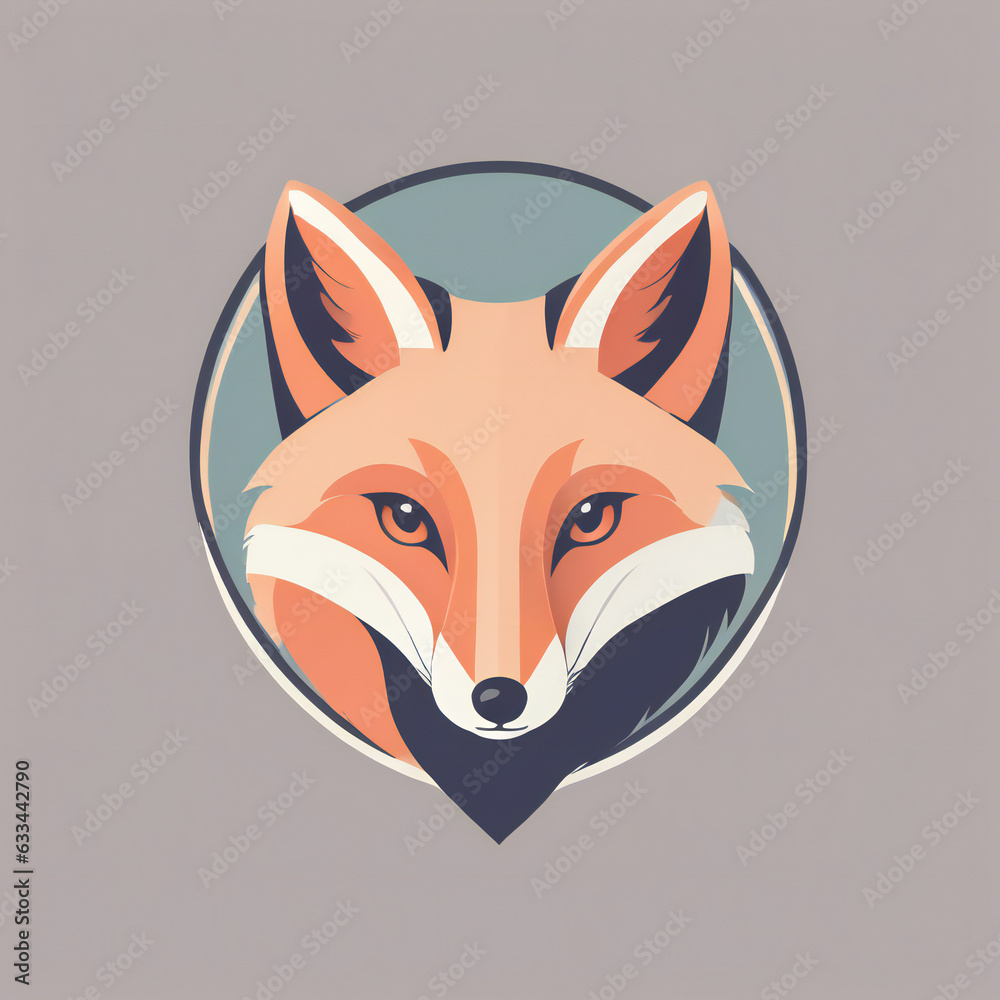 Obraz premium Fox illustration, minimalist, pastel colors