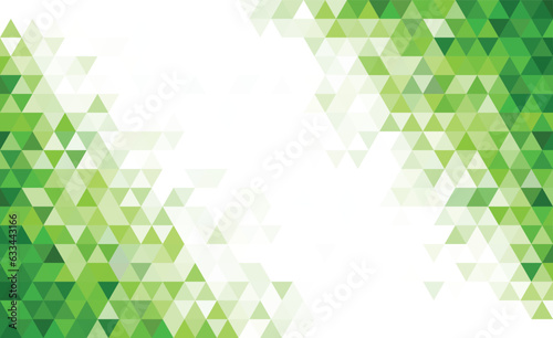 Abstract geometry triangle green  mosaic texture background pattern.
