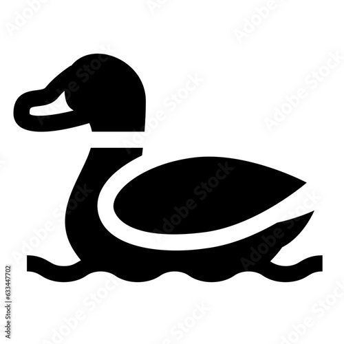 鳥、鴨を表す塗りつぶしスタイルのアイコン