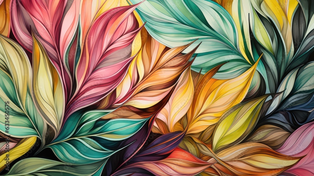 Colorful abstract background of leaves in many pastel colors. Colorful abstract background of leaves in many pastel colors.